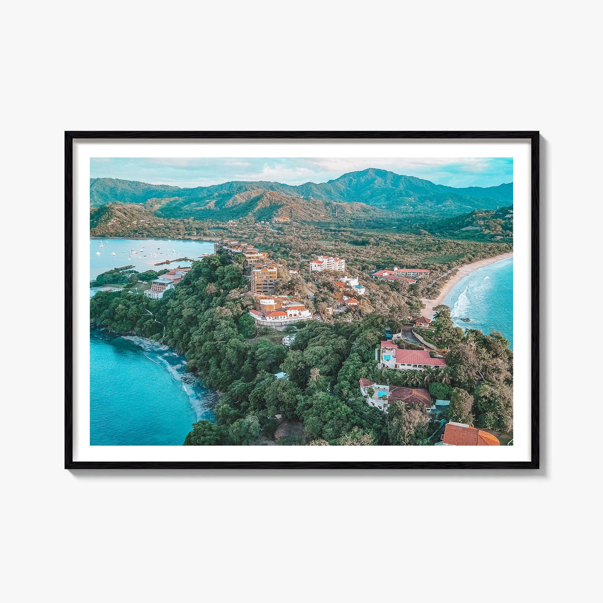 Costa Rica colorful photo poster of Central America – horizontal wall art, unframed print shown in interior mockup