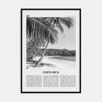 Costa Rica No 2 Poster Black Wood / 8x12 in Nbourhood Travel B&W Poster