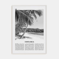 Costa Rica No 2 Poster White Wood / 8x12 in Nbourhood Travel B&W Poster