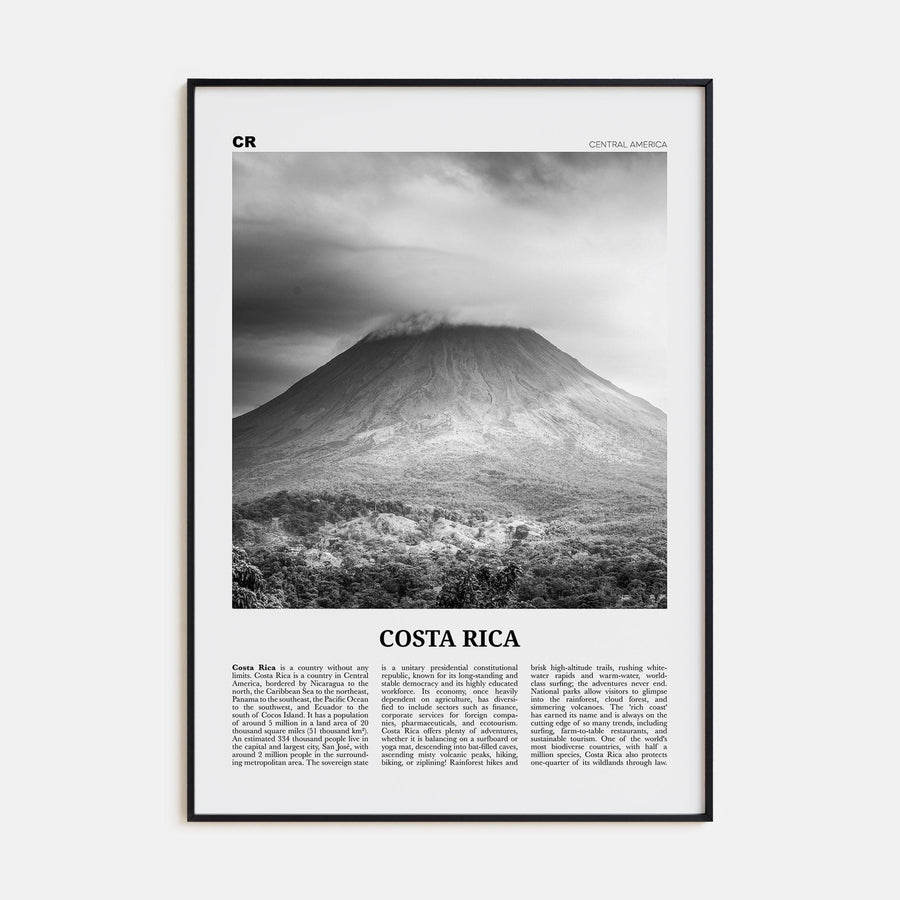 Costa Rica No 3 Poster None / 8x12 in Nbourhood Travel B&W Poster