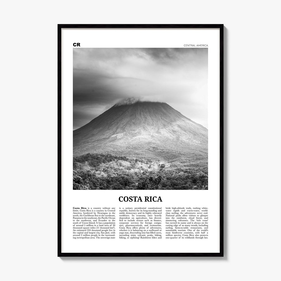 Costa Rica Newspaper No 3 Poster, framed poster mockup