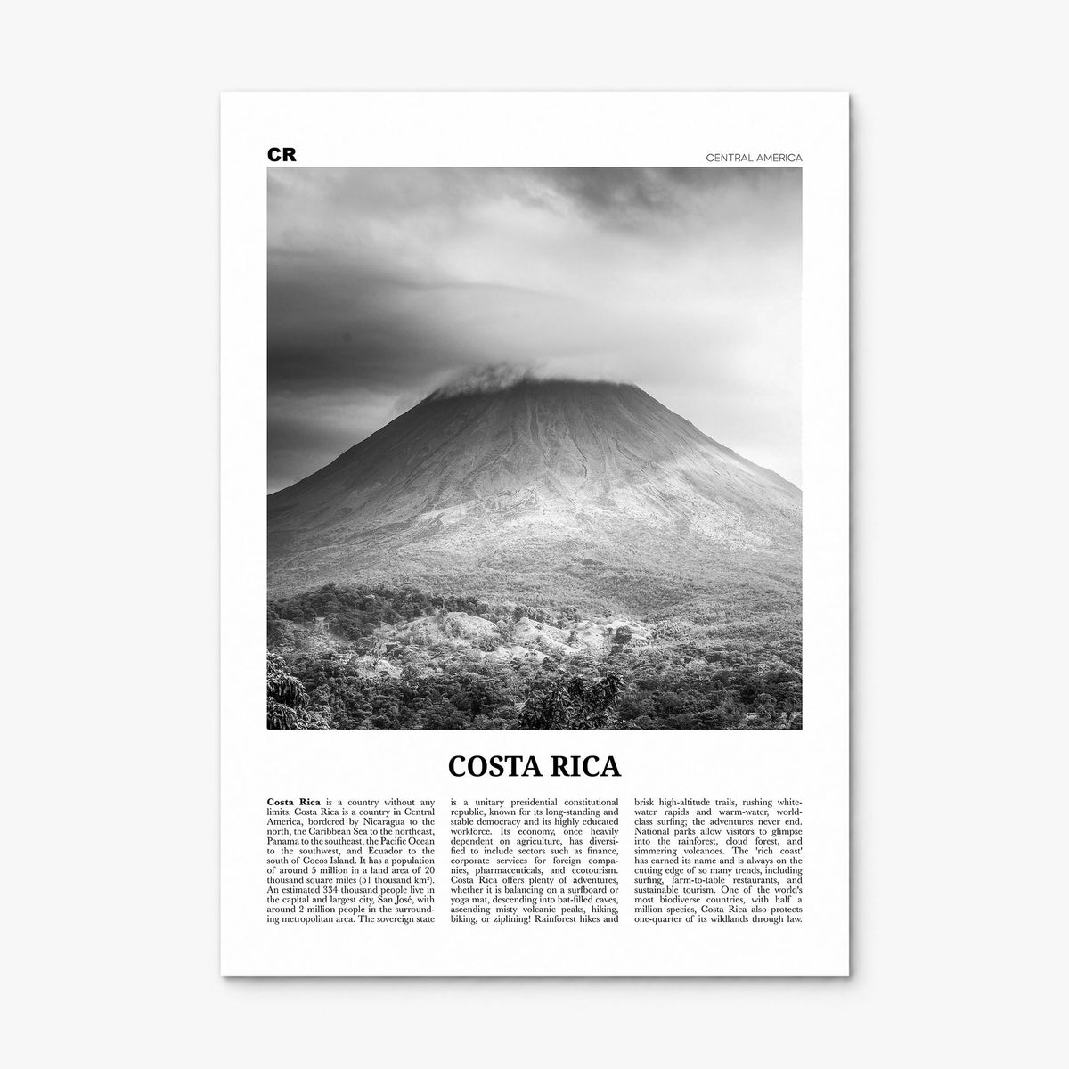 Costa Rica Newspaper No 3 Poster, print only (unframed)