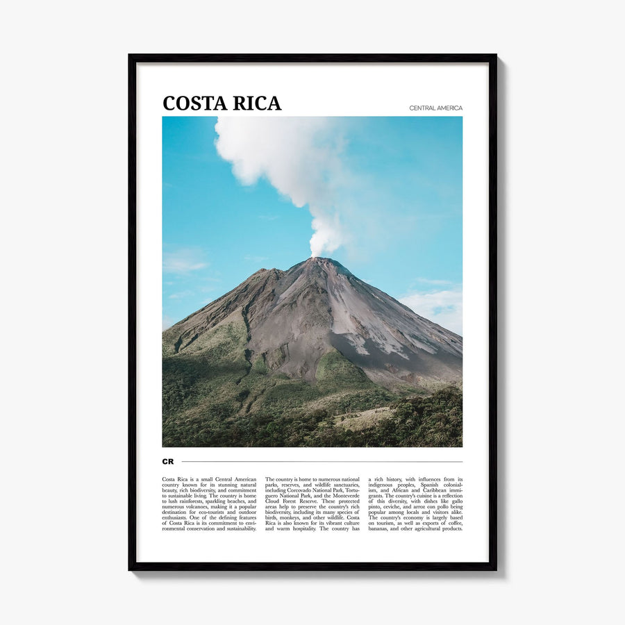 Costa Rica Travel Poster, framed poster mockup