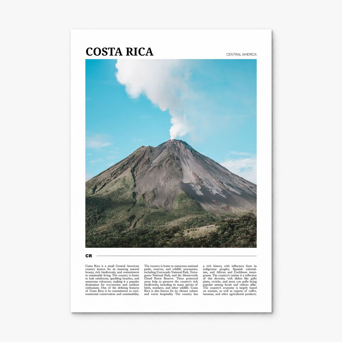 Costa Rica Travel Poster, print only (unframed)