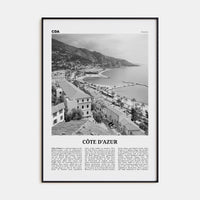 Cote d'Azur Poster None / 8x12 in Nbourhood Travel B&W Poster