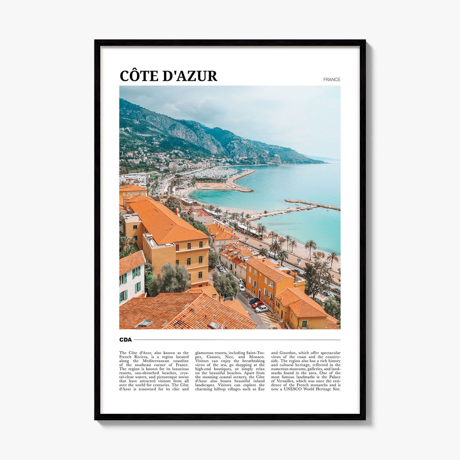 Côte d'Azur Travel No 1 Poster, framed poster mockup