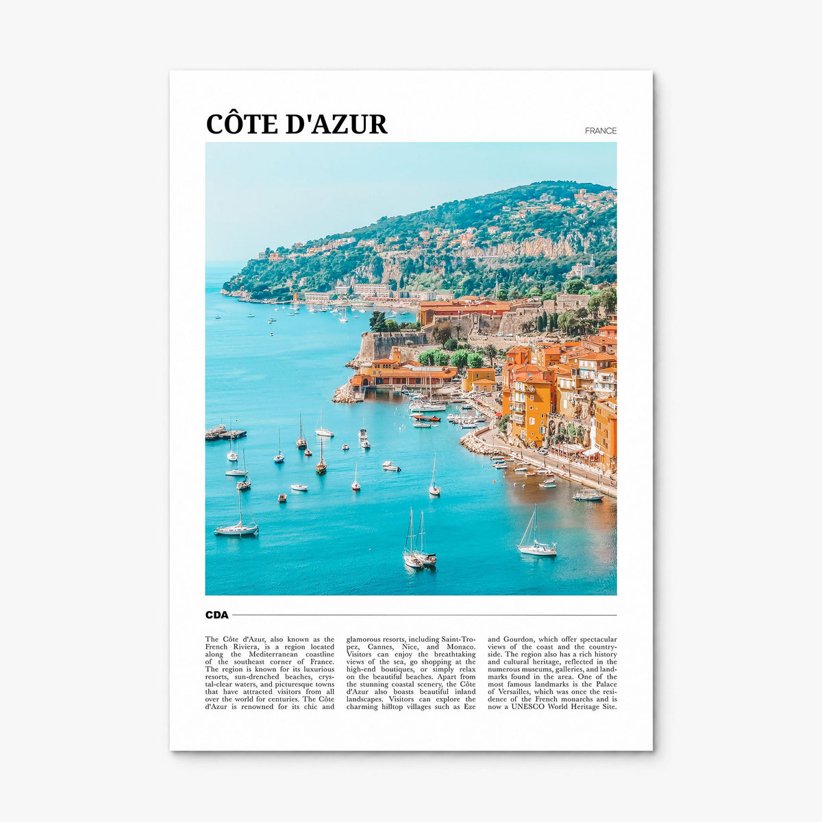 Côte d'Azur Travel No 2 Poster, print only (unframed)