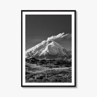 Cotopaxi black & white photo poster of Ecuador – vertical wall art, unframed print shown in interior mockup