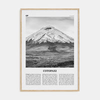 Cotopaxi Poster Natural Wood / 8x12 in Nbourhood Travel B&W Poster