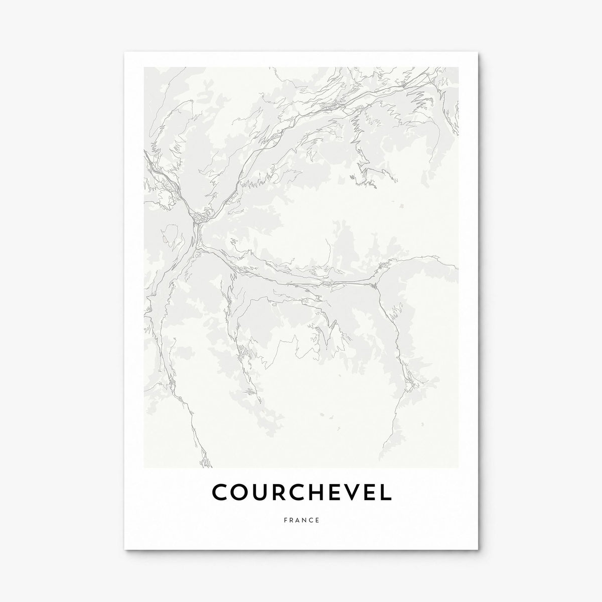 Courchevel Map Poster, print only (unframed)
