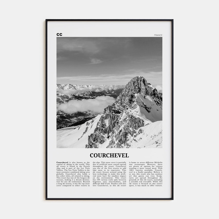 Courchevel Poster None / 8x12 in Nbourhood Travel B&W Poster