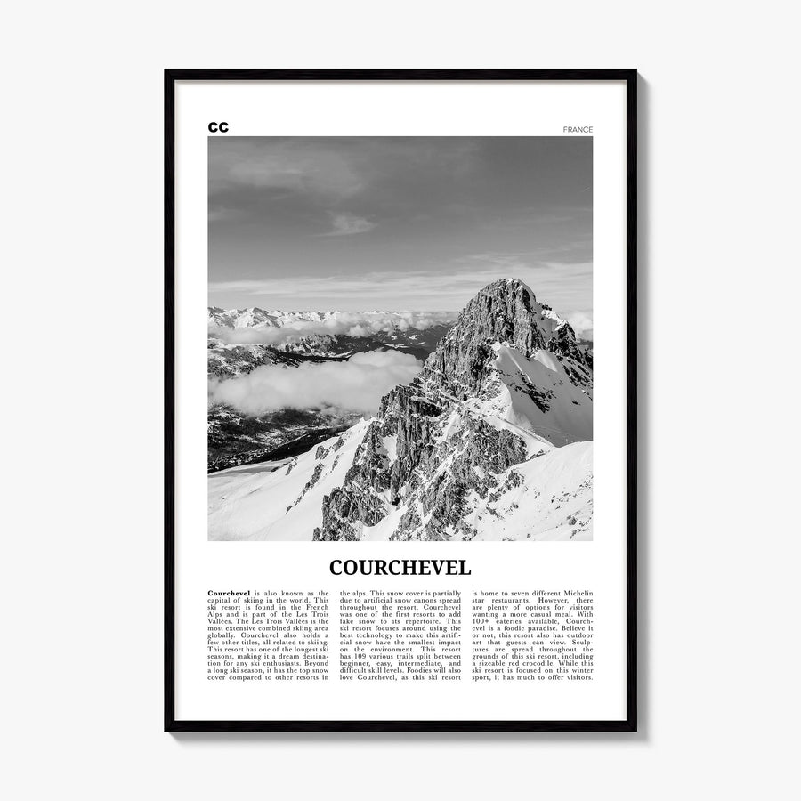 Courchevel Newspaper Poster, framed poster mockup