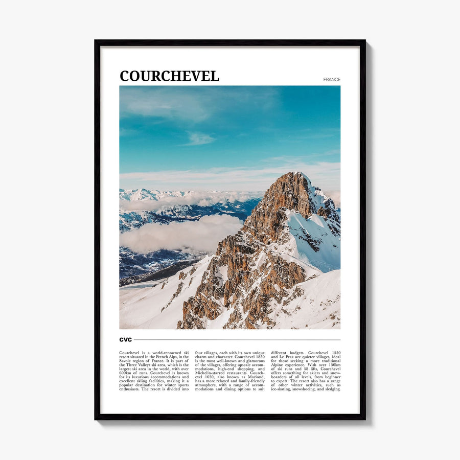 Courchevel Travel Poster, framed poster mockup