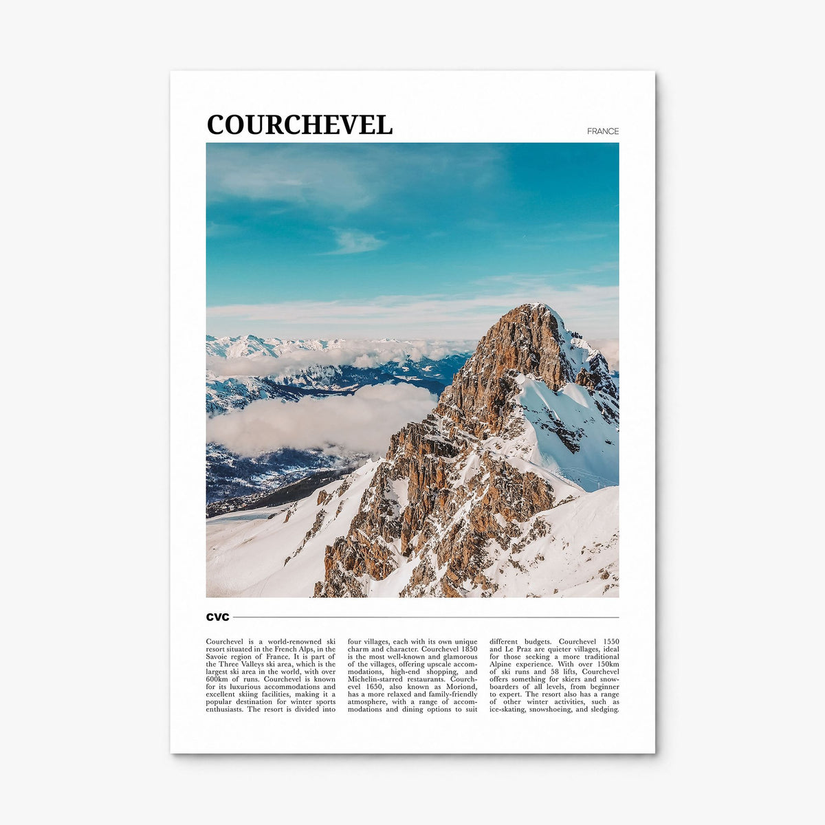 Courchevel Travel Poster, print only (unframed)