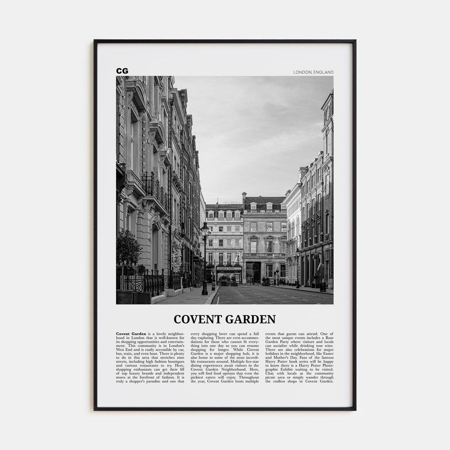 Covent Garden Poster None / 8x12 in Nbourhood Travel B&W Poster