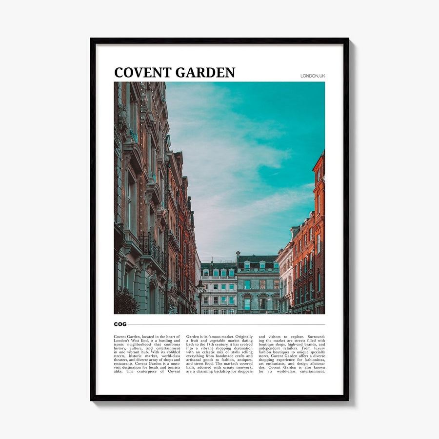 Covent Garden Travel Poster, framed poster mockup