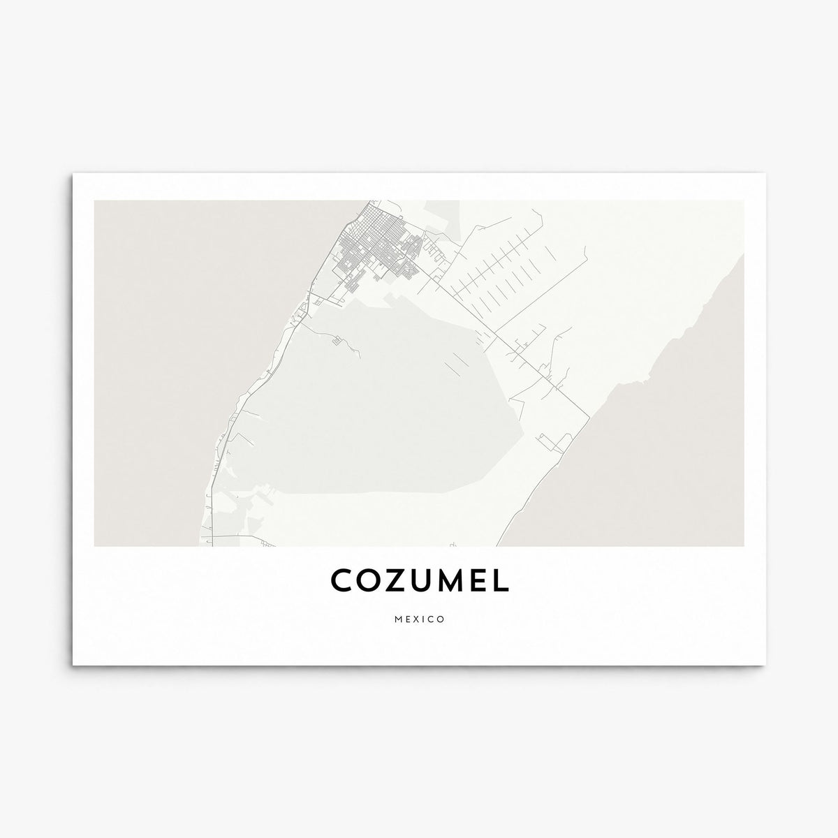 Cozumel Map Poster, print only (unframed)