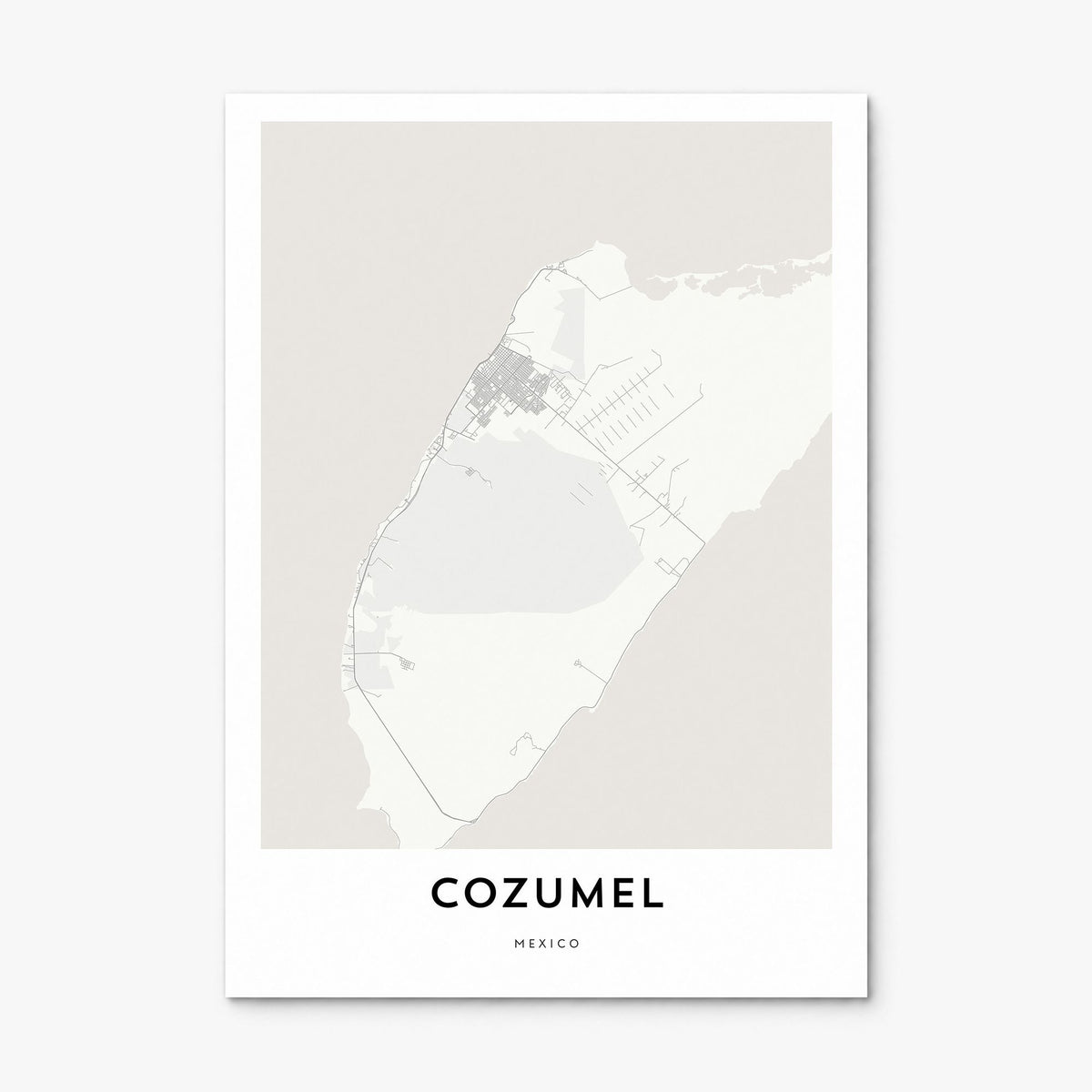 Cozumel Map Poster, print only (unframed)