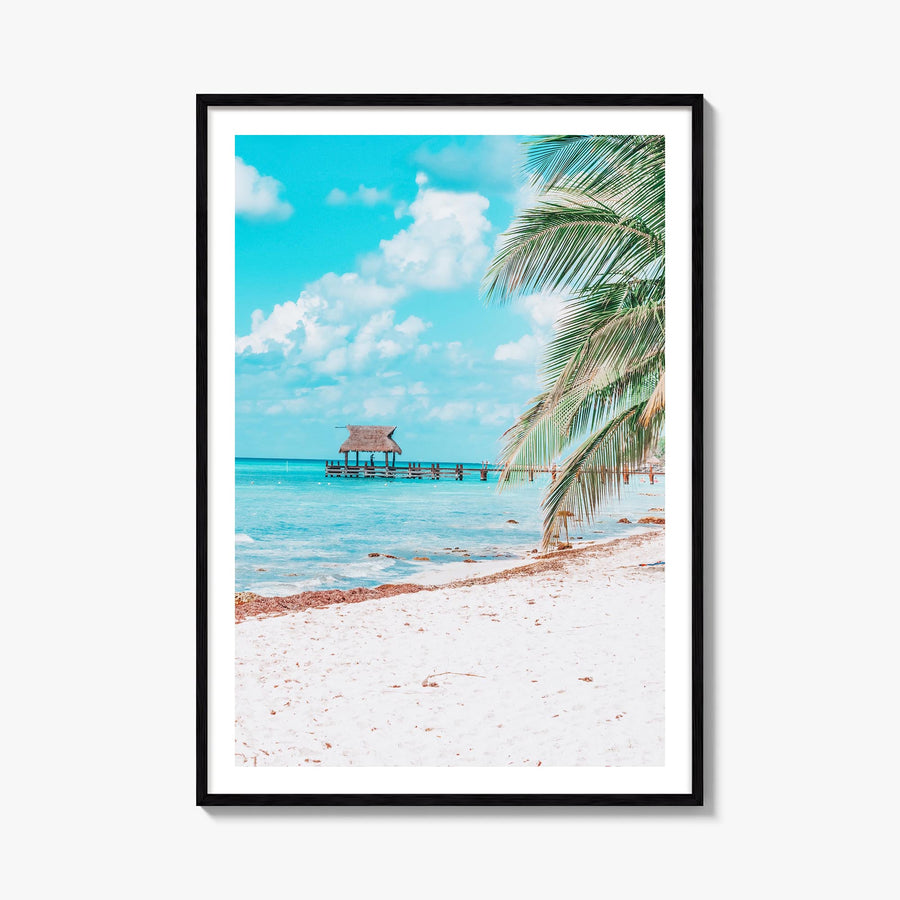Cozumel no. 2 colorful photo poster of Mexico – vertical wall art, unframed print shown in interior mockup