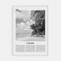 Cozumel Poster White Wood / 8x12 in Nbourhood Travel B&W Poster