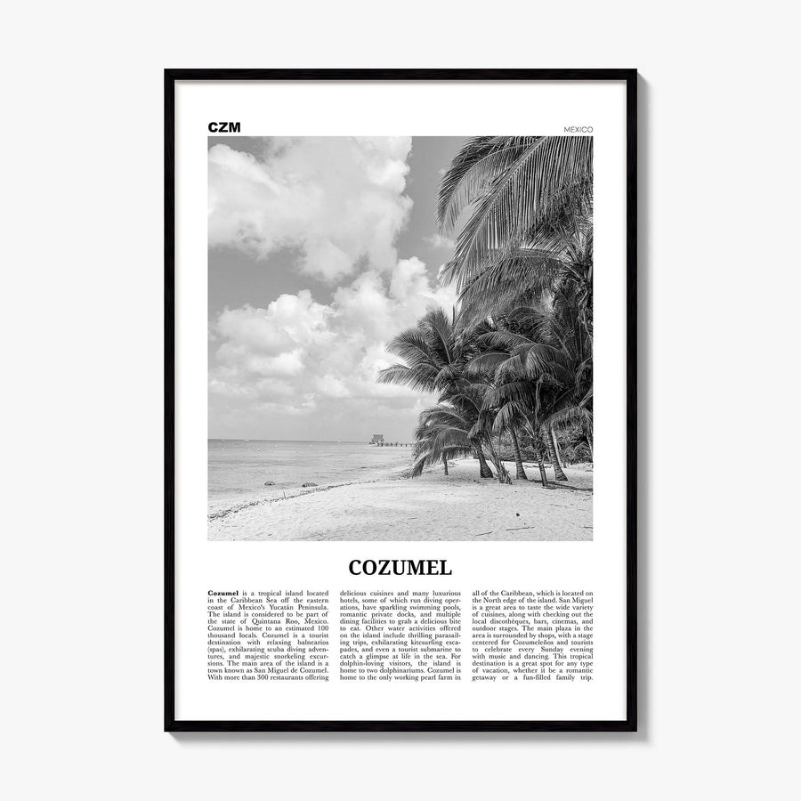 Cozumel Newspaper Poster, framed poster mockup