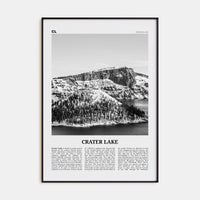 Crater Lake Poster None / 8x12 in Nbourhood Travel B&W Poster