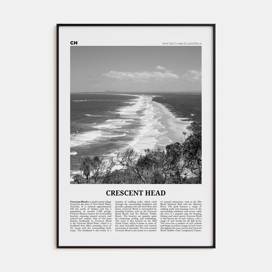 Crescent Head Poster Black Metal / 8x12 in Nbourhood Travel B&W Poster