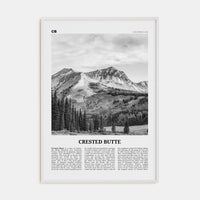 Crested Butte Poster White Wood / 8x12 in Nbourhood Travel B&W Poster