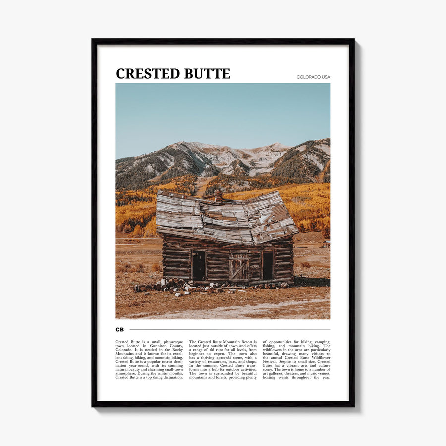 Crested Butte Travel Poster, framed poster mockup
