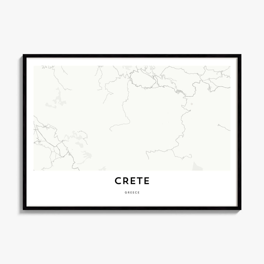 Crete Map Poster, framed poster mockup