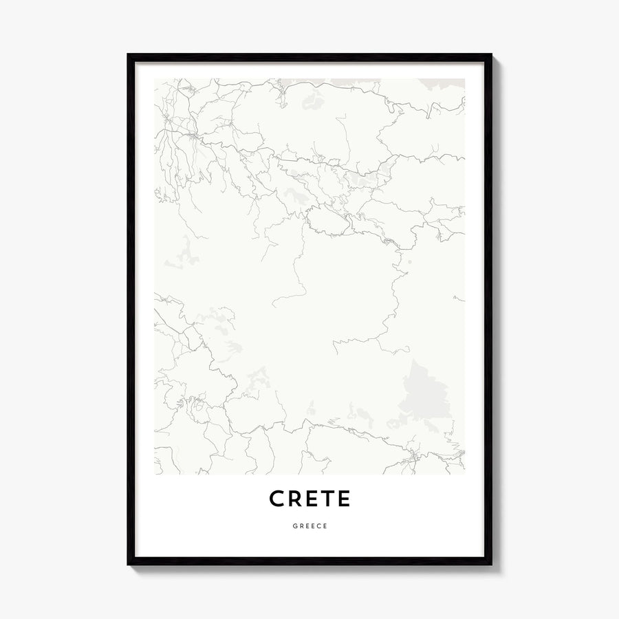 Crete Map Poster, framed poster mockup
