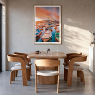 Croatia no. 2 colorful photo poster of Europe – vertical wall art in natural wood frame with white border, hanging on wall
