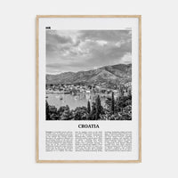 Croatia Poster Natural Wood / 8x12 in Nbourhood Travel B&W Poster