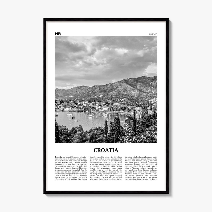 Croatia Newspaper Poster, framed poster mockup