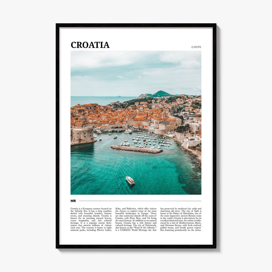 Croatia Travel Poster, framed poster mockup