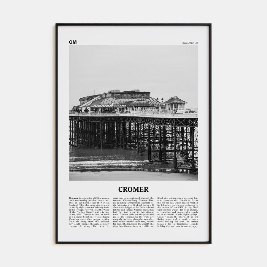 Cromer Poster None / 8x12 in Nbourhood Travel B&W Poster