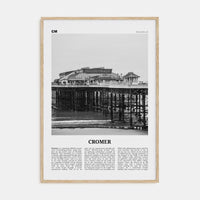 Cromer Poster Natural Wood / 8x12 in Nbourhood Travel B&W Poster