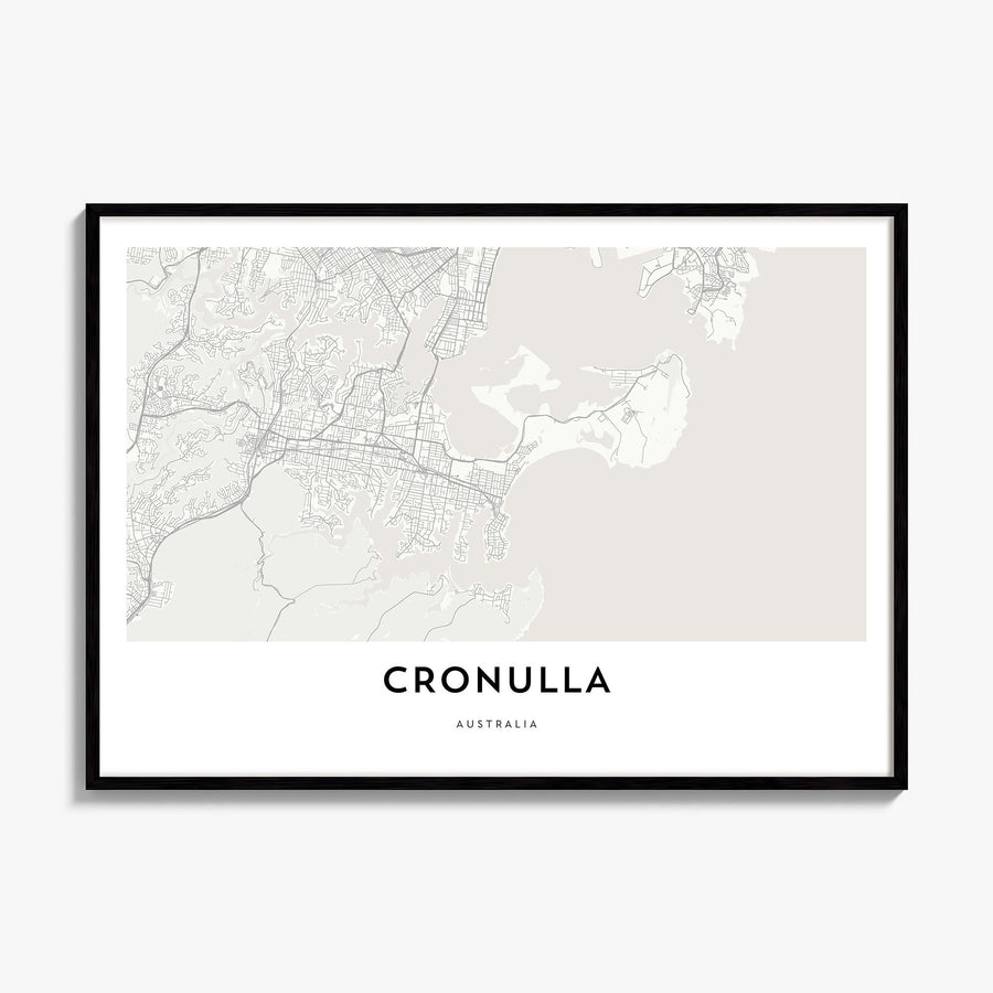 Cronulla Map Poster, framed poster mockup