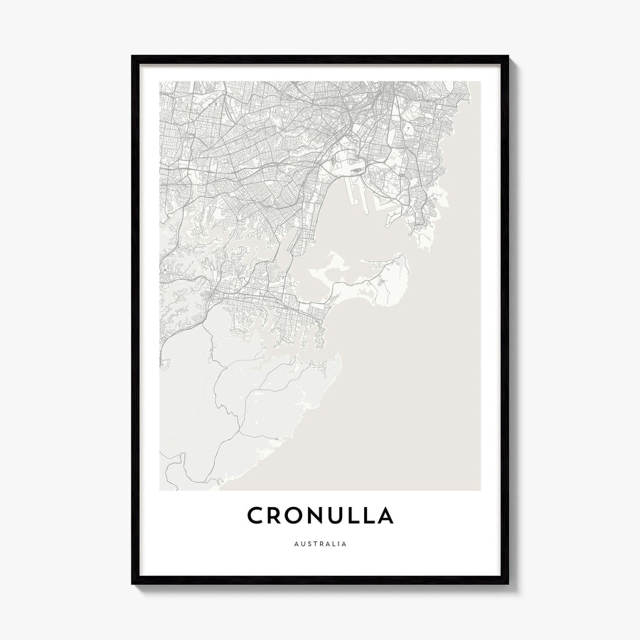 Cronulla Map Poster, framed poster mockup