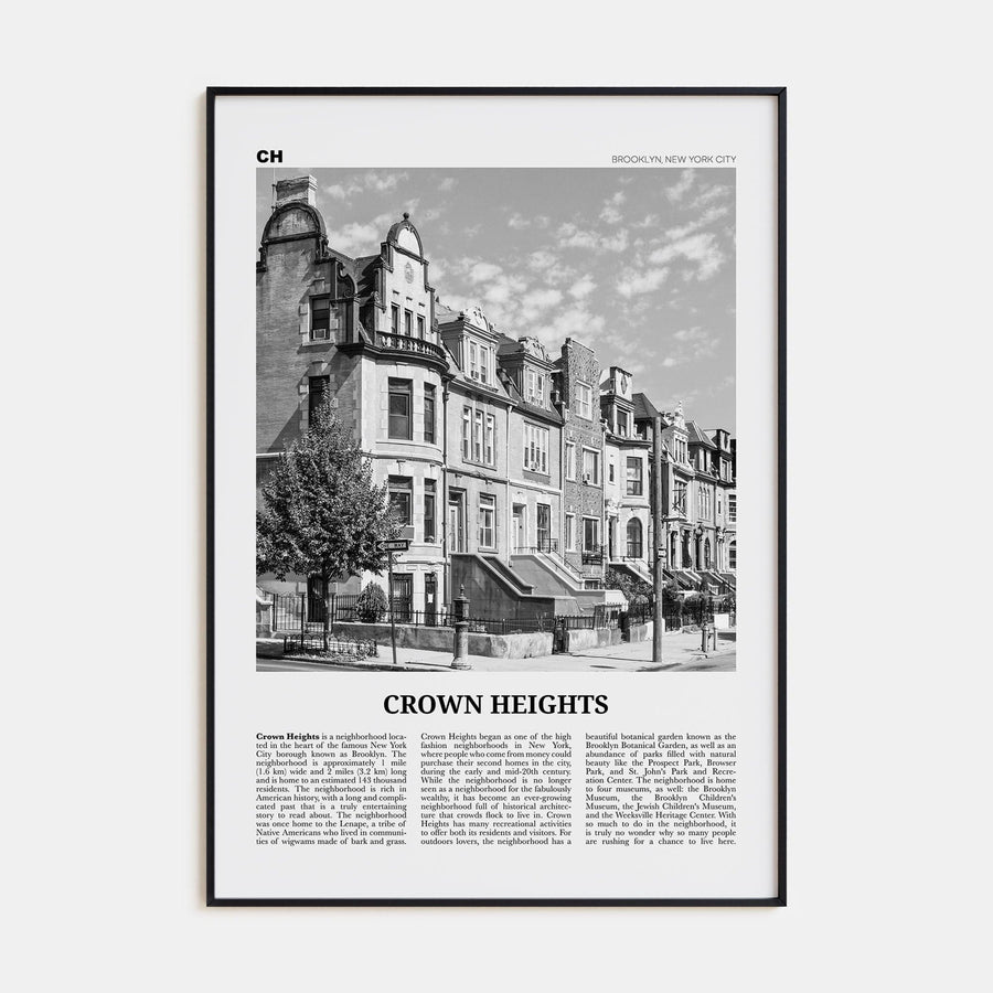 Crown Heights Poster None / 8x12 in Nbourhood Travel B&W Poster