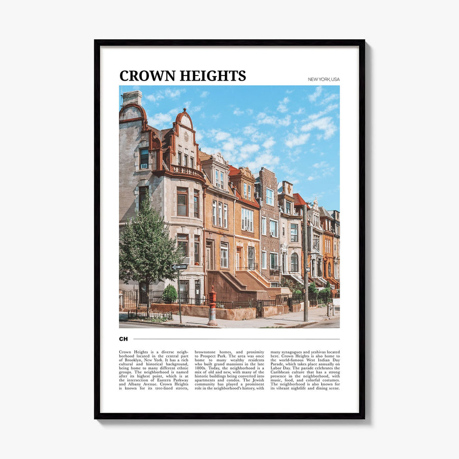Crown Heights Travel Poster, framed poster mockup