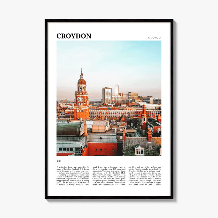 Croydon Travel Poster, framed poster mockup