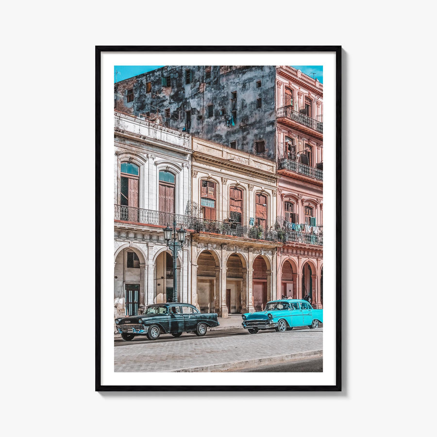 Cuba colorful photo poster of Caribbean – vertical wall art, unframed print shown in interior mockup