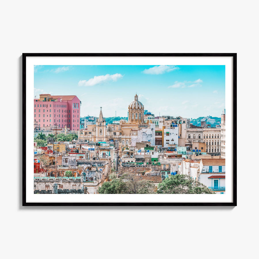 Cuba Photo Poster, framed poster mockup, white border