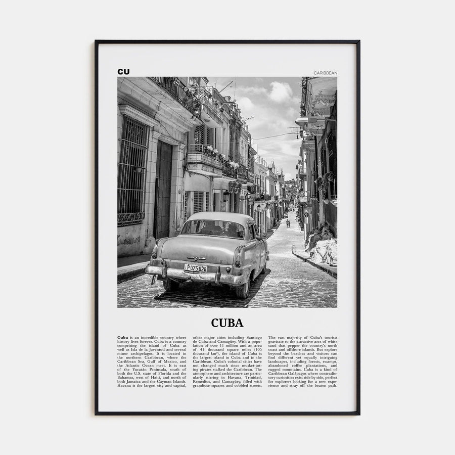 Cuba No 1 Poster None / 8x12 in Nbourhood Travel B&W Poster