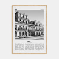 Cuba No 2 Poster Natural Wood / 8x12 in Nbourhood Travel B&W Poster