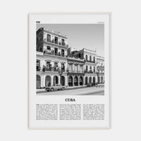 Cuba No 2 Poster White Wood / 8x12 in Nbourhood Travel B&W Poster