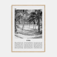 Cuba No 3 Poster Natural Wood / 8x12 in Nbourhood Travel B&W Poster