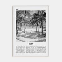 Cuba No 3 Poster White Wood / 8x12 in Nbourhood Travel B&W Poster