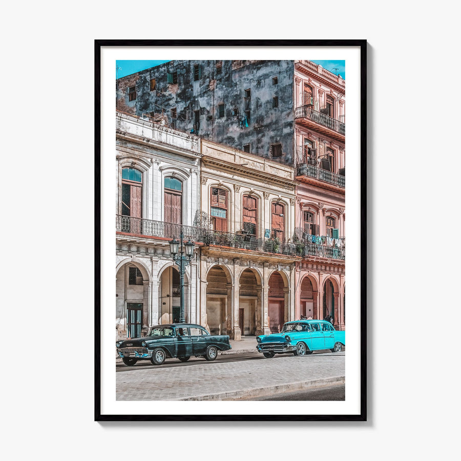Cuba Photo Poster, framed poster mockup, white border